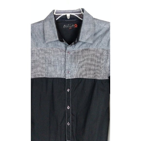 Vintage 90s Guess black and grey long sleeve button down shirt - Picture 3 of 4